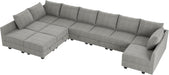 Oversized U-Shaped Modular Sectional Sofa with Storage