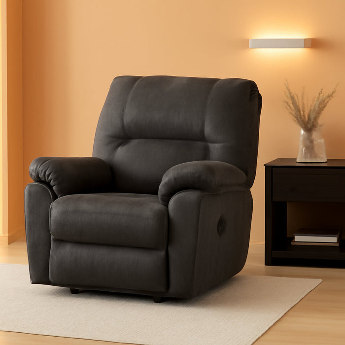 Tambo Faux Leather Manual Rocker Recliner, Gray