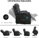 Wide Leather Recliner with Massage & Heat