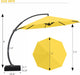 11Ft Offset Cantilever Patio Umbrella with Base Included, Large round Aluminum Outdoor Umbrella, 360° Rotation & Infinite Tilt, Heavy Duty Frame for Deck Pool Backyard, Yellow