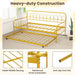 Twin Size Golden Metal Daybed with Trundle and Lockable Wheels