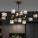 Black Crystal Sputnik Chandelier 12 Lights Adjustable
