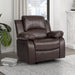 Manual Recliner Loveseat - Black Faux Leather