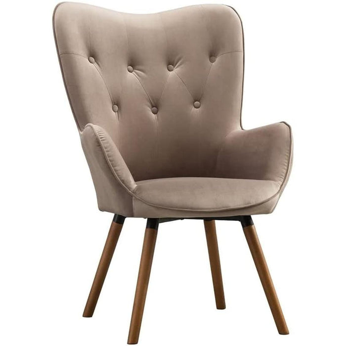 Contemporary Velvet Accent Chair in Chocolate