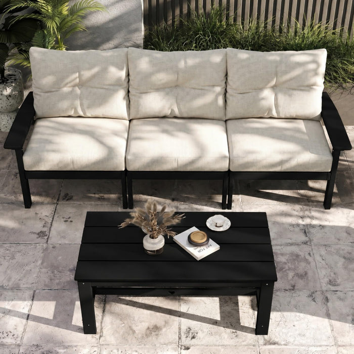 3 Seats HDPE Outdoor Patio Furniture Conversation Set