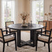 Round Dining Table 47.24 Black Luxurious SolidWood