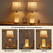 25" Natural Alabaster Table Lamps Set of 2 with LED Night Light