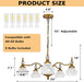 Brass Pendant Light Fixture Chandelier Glass Bulbs