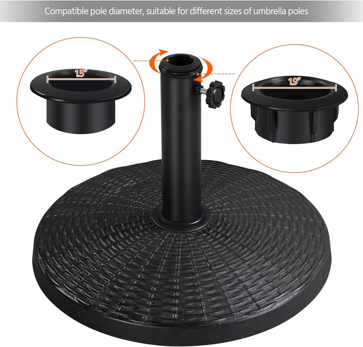 9FT Patio Umbrella with 22Lb Umbrella Base Included, Outdoor Market Umbrella with Push Button Tilt, Crank and Sturdy Ribs, Outdoor Yard Sun Shade W/Stand Heavy Duty