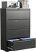 4 Drawer Lateral File Cabinet with Lock, Heavy Duty Wide Steel Filing Cabinet for Home Office, 36" W Horizontal Storage Cabinet for Letter/Legal/A4/F4 Hanging Files, Easy Assembly (Black)