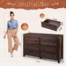 Brown Farmhouse 53InchWide 6Drawer Dresser With RusticHandles