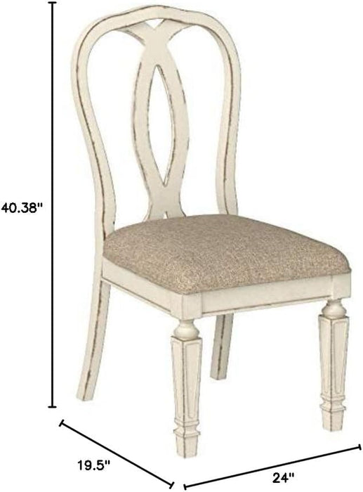 Realyn French Country Ribbon Back Dining Chair, 2 Count, Chipped White