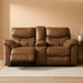 Brown Faux Leather Recliner Loveseat