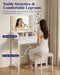 White Vanity Table With Illuminated Mirror Drawers