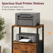 3 Drawer Rolling File Cabinet with Dual Printer Stand, 51" Tall