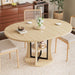 Extendable round Dining Table for 4-6-8, 43.3-59In Expandable Dining Table with Storage Shelf, Space Saving Circle Oval Kitchen Table with Leaf for Dining Room, Natural Oak