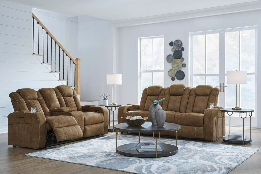 Wolfridge Contemporary Faux Leather Power Reclining Sofa with Drop down Table, LED Lights, Electrical Outlet, Wireless Charging, USB Ports and Cup Holders, Light Brown