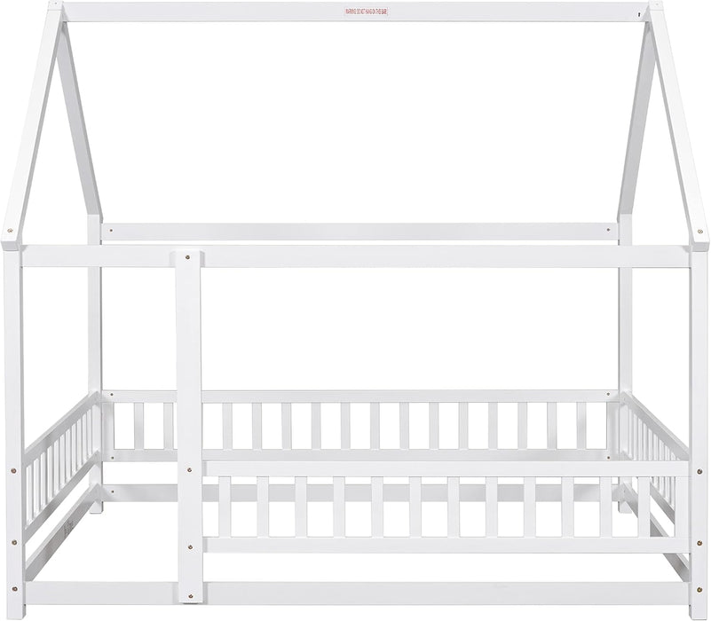 Full Size Wooden Montessori Farmhouse Playhouse Bed