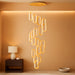 20 Ring Modern Chandelier Glam Chandelier LED Dimmable for Staircase Enterway Ceiling Chandeliers for Villa Foyer Living Room Gold