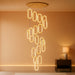20 Ring Modern Chandelier Glam Chandelier LED Dimmable for Staircase Enterway Ceiling Chandeliers for Villa Foyer Living Room Gold