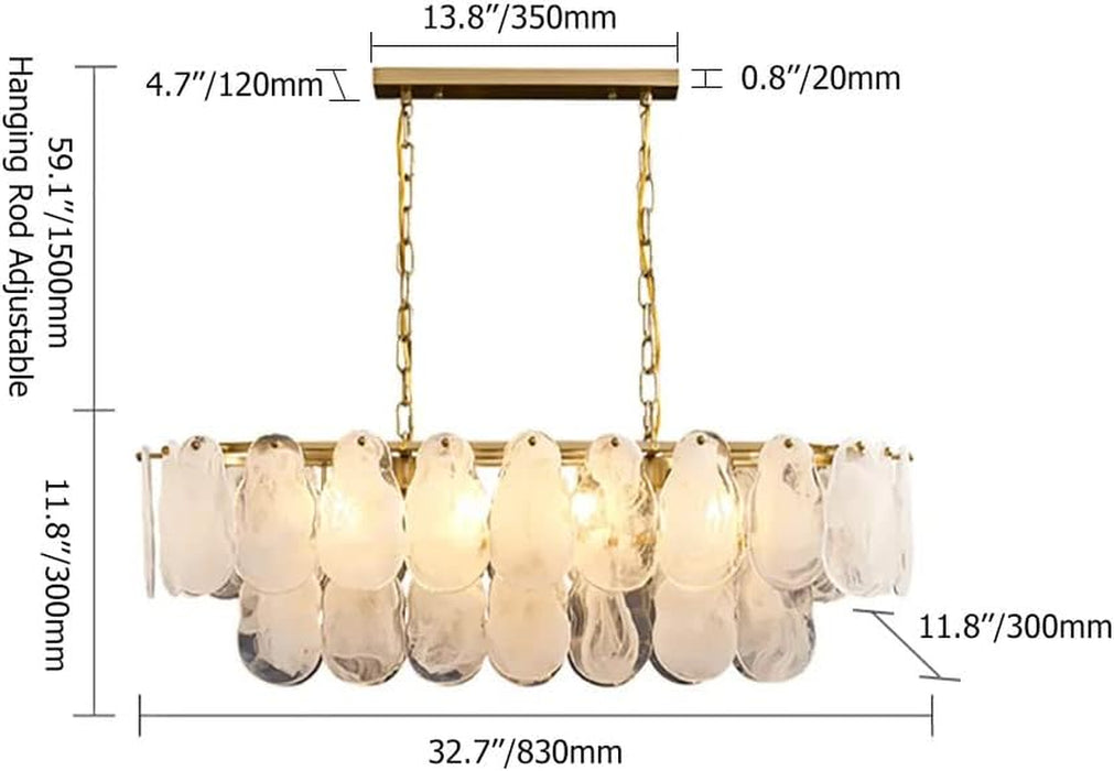 Gold Multi-Tier Lantern Pendant Lighting,Cloud Glass Metal Kitchen Island Chandeliers Hanging Ceiling Light Fixtures