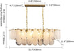 Gold Multi-Tier Lantern Pendant Lighting,Cloud Glass Metal Kitchen Island Chandeliers Hanging Ceiling Light Fixtures
