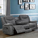 Coaster Home Furnishings - Conrad - Fabric - Upholstered Motion Reclining Sofa with Power Outlet, Padded Headrests and Wall Hugger Design - Living Room - Grey - 650354