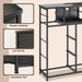 Black Dresser for Bedroom with LED Lights & Power Outlets 2 AC & 2 USB, Fabric 10 Drawer Dressers & Chest of Drawers with Open Shelves for Hallway Living Room Closet, Metal Frame, Wood Top
