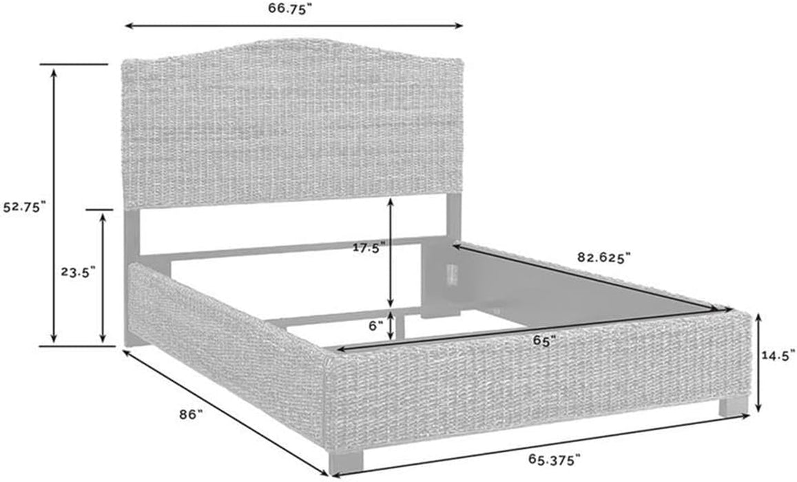 Queen Size Panel Bed with Headboard, Footboard, Platform, Wooden Slats in Wood, in Natural, No Box Spring Needed, Easy Assembly, up to 600 Lbs Weight Capacity