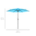 10Ft Outdoor Steel Market Patio Umbrella W/ Crank, Tilt Push Button, 6 Ribs - Sky Blue