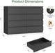 Black 8 Drawer Dresser for Bedroom (15.3" D X 55.2" W X 32.3" H)