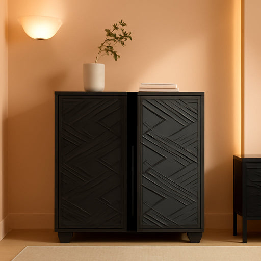 Outdoor Storage Cabinet With Doors Black 34x15x34