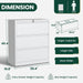 3 Drawer File Cabinet with Lock, Lateral Filing Cabinets,Metal Storage Filing Cabinets for Home Office, Heavy Duty File Cabinet for Letter/Legal/A4/F4 Size Amsseble Required, White