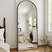 Full Length Mirror, 70"X26" Arched Full Body Floor Mirror with Stand, Hanging or Leaning, Standing, Wall Mounted with Aluminum Frame for Bedroom Living Room (Black)