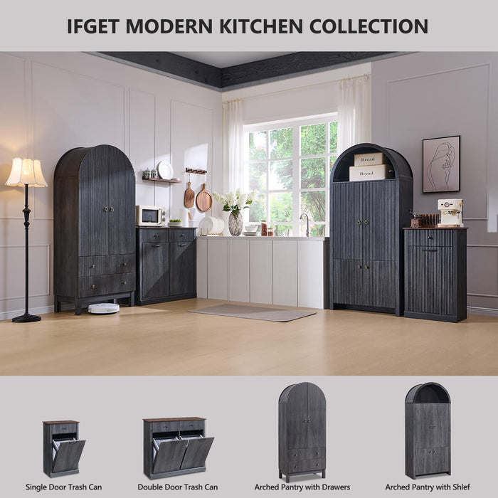 Tall Architectural Pantry Cabinet With Doors SpaceSaving