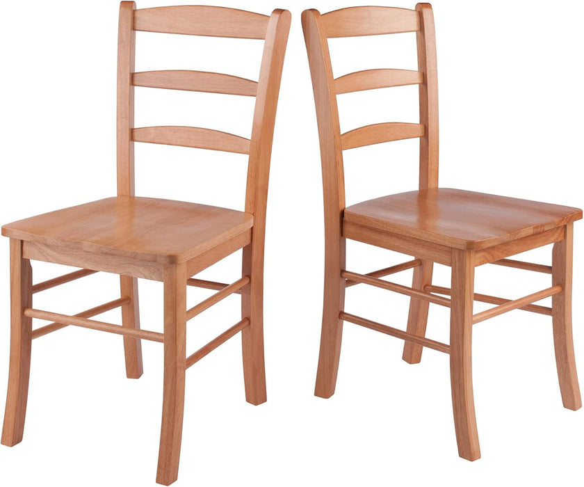 Wood Ladder Back Chair, Light Oak, 2 Pieces (34232), FURNITURE