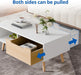Modern Coffee Table, Wooden Cocktail Table with Storage, Minimalist Hallway Table, Mid Century Modern Coffee Table for Living Room Apartment Reception, White