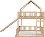 Natural SolidWood ExtraLarge OverQueen Bunk Bed Slide