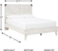 Signature Design by Ashley Shawburn Industrial Queen Crossbuck Panel Platform Bed with Metal Slats, Foundation or Box Spring Not Needed, Whitewash