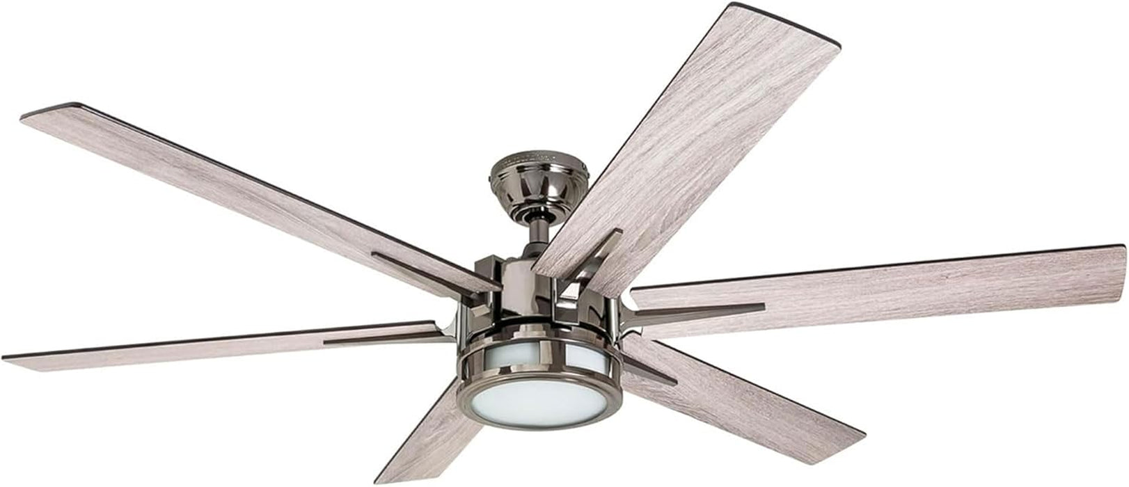 Ceiling Fans Kaliza Modern 56 Inch Ceiling Fan with Light, Remote Control Fan, LED Indoor Fan with 6 Blades, Black Pine and Pewter Blade Finish Options, Matte Nickel (51626-01)