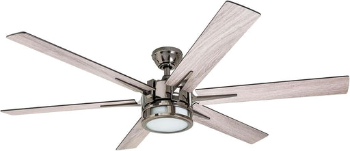 Ceiling Fans Kaliza Modern 56 Inch Ceiling Fan with Light, Remote Control Fan, LED Indoor Fan with 6 Blades, Black Pine and Pewter Blade Finish Options, Matte Nickel (51626-01)