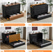 Queen Murphy Bed With Black IntegratedChargingStations LedLighting
