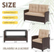 4 Piece Patio Furniture Set, Outdoor Rattan Conversation Set with Coffee Table, outside Wicker Sectional Sofa Couch with Cushion, Brown and Khaki