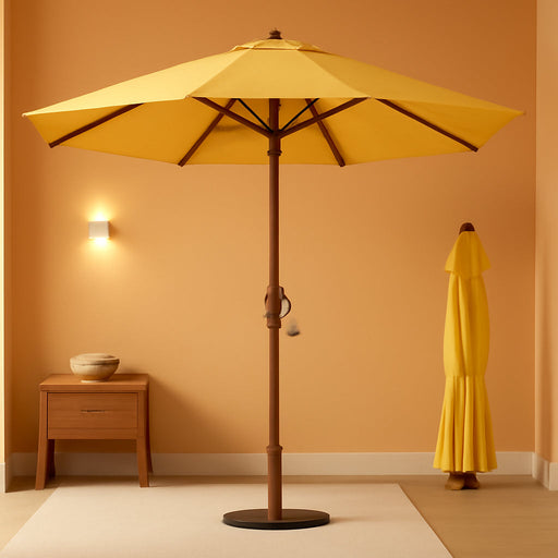 7.5Ft Patio Umbrella, Outdoor Table Market Umbrella with Smooth Crank Lift, 6 Windproof Fiberglass Ribs, UPF50+ UV Protection for Deck, Pool, Garden and Backyard