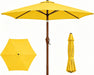 7.5Ft Patio Umbrella, Outdoor Table Market Umbrella with Smooth Crank Lift, 6 Windproof Fiberglass Ribs, UPF50+ UV Protection for Deck, Pool, Garden and Backyard