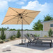 10' X 6.5' Rectangular Patio Umbrella Outdoor Table Umbrella Aluminum Frame Market Umbrella Sun Umbrella with 8 Sturdy Ribs & Tilt for Garden Deck Lawn & Pool Beige