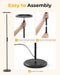 Floor Lamps for Living Room, 69" Tall LED Lamp, 2800LM Standing Lamp Remote & Foot Switch with 1H Timer, 2700-6500K Stepless Dimmable Modern Pole Light for Bedroom, Reading, Black
