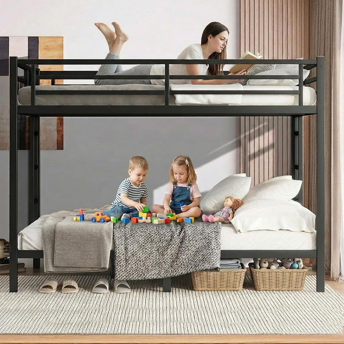 Queen HeavyDuty SpaceSaving Double Queen Bed Black