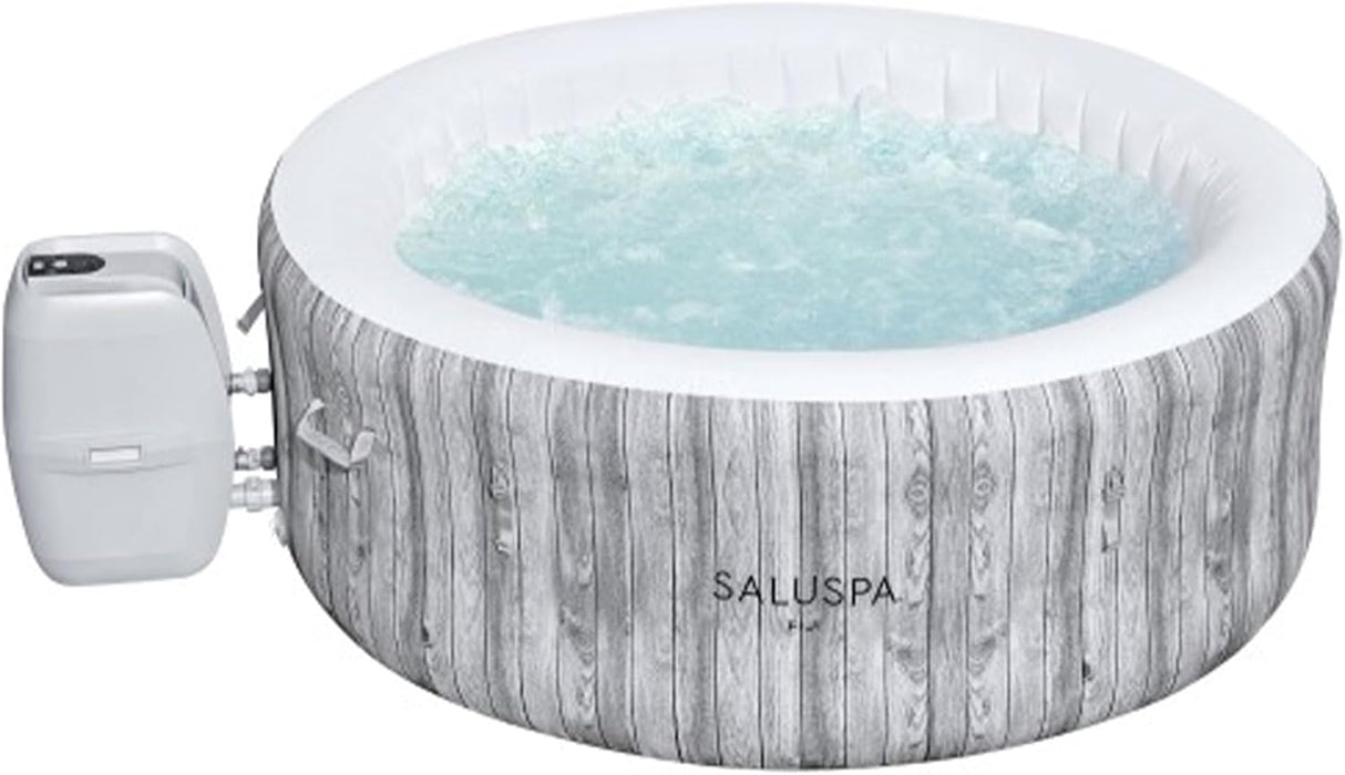 Saluspa Fiji Airjet 2 to 4 Person Inflatable Hot Tub round Portable Outdoor Spa with 120 Soothing Airjets and Cover, Gray