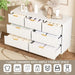 White Dresser 47InchWide FlutedDrawersWithGoldPulls
